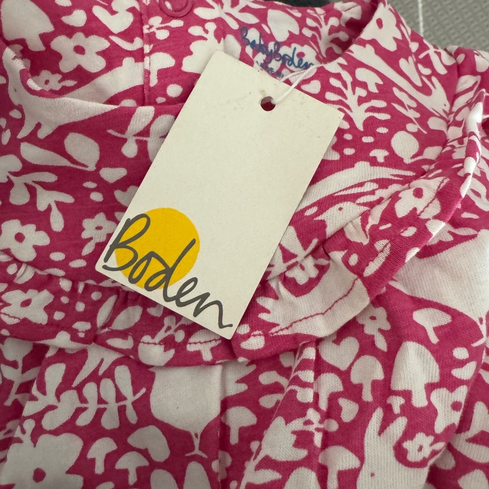 Boden Fuchsia and White Floral Dress